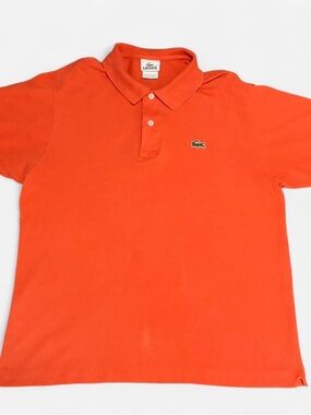 Lacoste Orange Short Sleeve Polo Shirt Size 5 Pre-Owned
